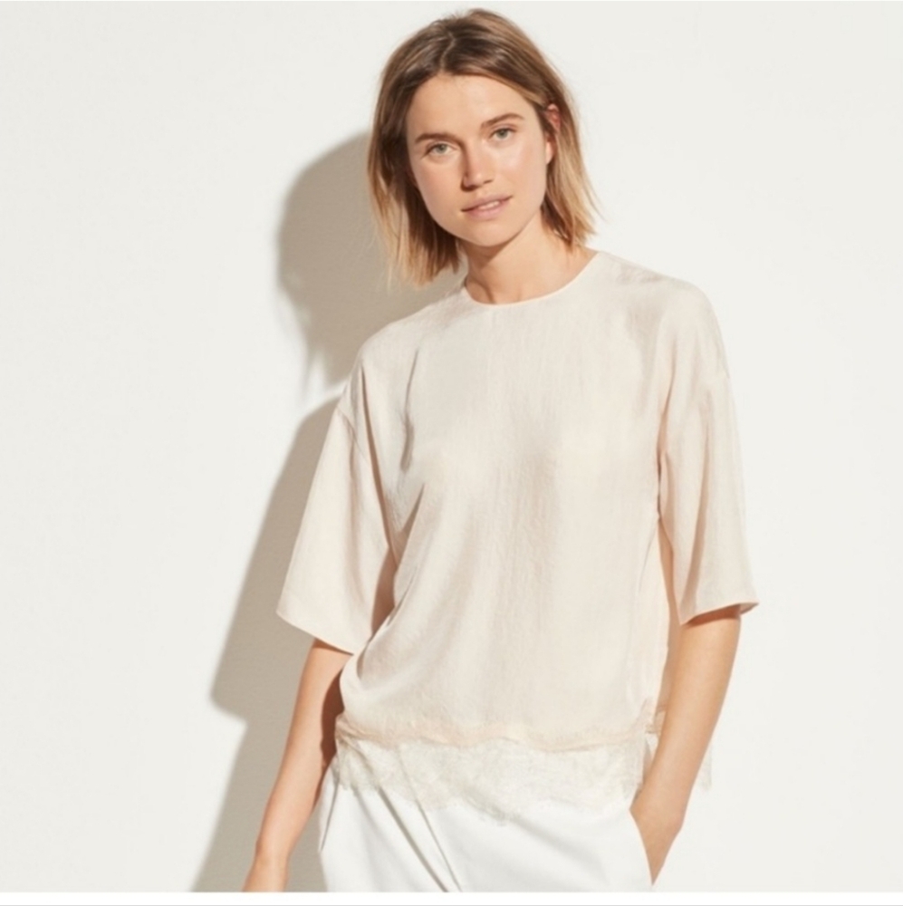Vince Elegant Lace Cream Women's Top
